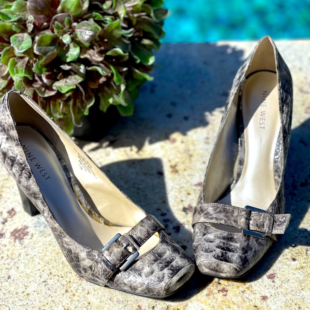 Faux Snake Skin Heels